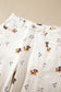 White Abstract Dog Print Wide Leg Full-Length Jeans