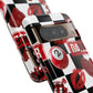 Red Kiss Heart Checkerboard phone case | Danger XOXO dice pattern