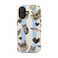 Cat Pattern Magnetic Impact Phone Case — Cute Cats, Fish & Hearts Design