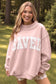 Gray Saved By Grace Embroidered Detail Letter Graphic High Neck Sweatshirt