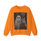 Ghost Selfie Sweatshirt — Cute Cat & Ghost Graphic Crewneck for Halloween