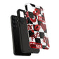 Red Kiss Heart Checkerboard phone case | Danger XOXO dice pattern
