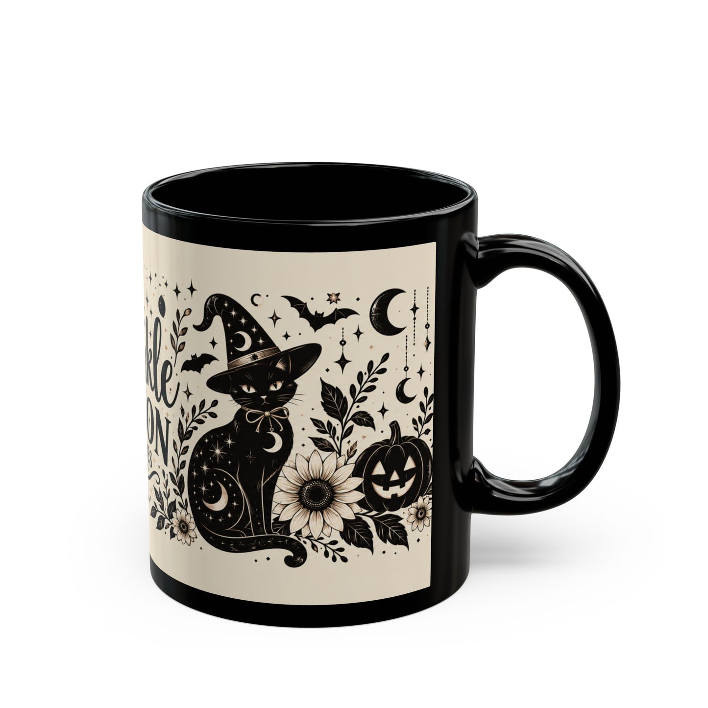 It's Sparkle Season Witches Mug — Halloween Black Cat Pumpkin Coffee Cup