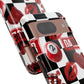 Red Kiss Heart Checkerboard phone case | Danger XOXO dice pattern