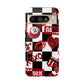 Red Kiss Heart Checkerboard phone case | Danger XOXO dice pattern