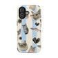 Cat Pattern Magnetic Impact Phone Case — Cute Cats, Fish & Hearts Design