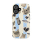 Cat Pattern Magnetic Impact Phone Case — Cute Cats, Fish & Hearts Design