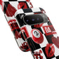 Red Kiss Heart Checkerboard phone case | Danger XOXO dice pattern