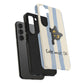 Cute Black Cat "Cutie Mode: ON" Tough Phone Case — Protective Striped Phone Cover
