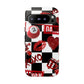 Red Kiss Heart Checkerboard phone case | Danger XOXO dice pattern