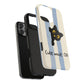 Cute Black Cat "Cutie Mode: ON" Tough Phone Case — Protective Striped Phone Cover