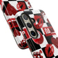 Red Kiss Heart Checkerboard phone case | Danger XOXO dice pattern