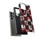 Red Kiss Heart Checkerboard phone case | Danger XOXO dice pattern