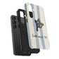 Cute Black Cat "Cutie Mode: ON" Tough Phone Case — Protective Striped Phone Cover