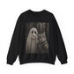 Ghost Selfie Sweatshirt — Cute Cat & Ghost Graphic Crewneck for Halloween
