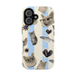Cat Pattern Magnetic Impact Phone Case — Cute Cats, Fish & Hearts Design