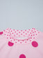 Pink Polka Dot Print Contrast Detail Oversized Tunic Sweatshirt