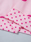 Pink Polka Dot Print Contrast Detail Oversized Tunic Sweatshirt