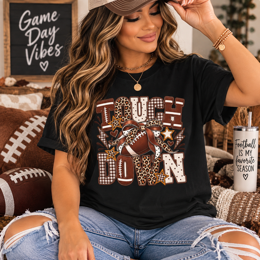 Touchdown Football T-Shirt — Vintage Grunge Game Day Tee