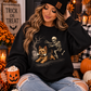 Halloween Skeleton Chasing Dog Crewneck Sweatshirt