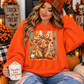 Autumn Harvest Cow Sweatshirt — Cute Highland Calf with Pumpkins Fall Crewneck