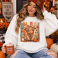 Autumn Harvest Cow Sweatshirt — Cute Highland Calf with Pumpkins Fall Crewneck
