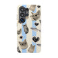 Cat Pattern Magnetic Impact Phone Case — Cute Cats, Fish & Hearts Design