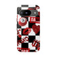 Red Kiss Heart Checkerboard phone case | Danger XOXO dice pattern