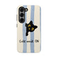 Cute Black Cat "Cutie Mode: ON" Tough Phone Case — Protective Striped Phone Cover
