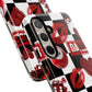 Red Kiss Heart Checkerboard phone case | Danger XOXO dice pattern