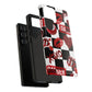 Red Kiss Heart Checkerboard phone case | Danger XOXO dice pattern