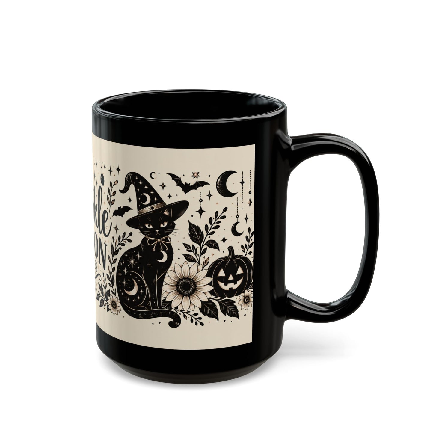 It's Sparkle Season Witches Mug — Halloween Black Cat Pumpkin Coffee Cup