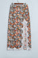 Multicolour Cheetah Print Trim Split Long Western Skirt