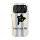 Cute Black Cat "Cutie Mode: ON" Tough Phone Case — Protective Striped Phone Cover