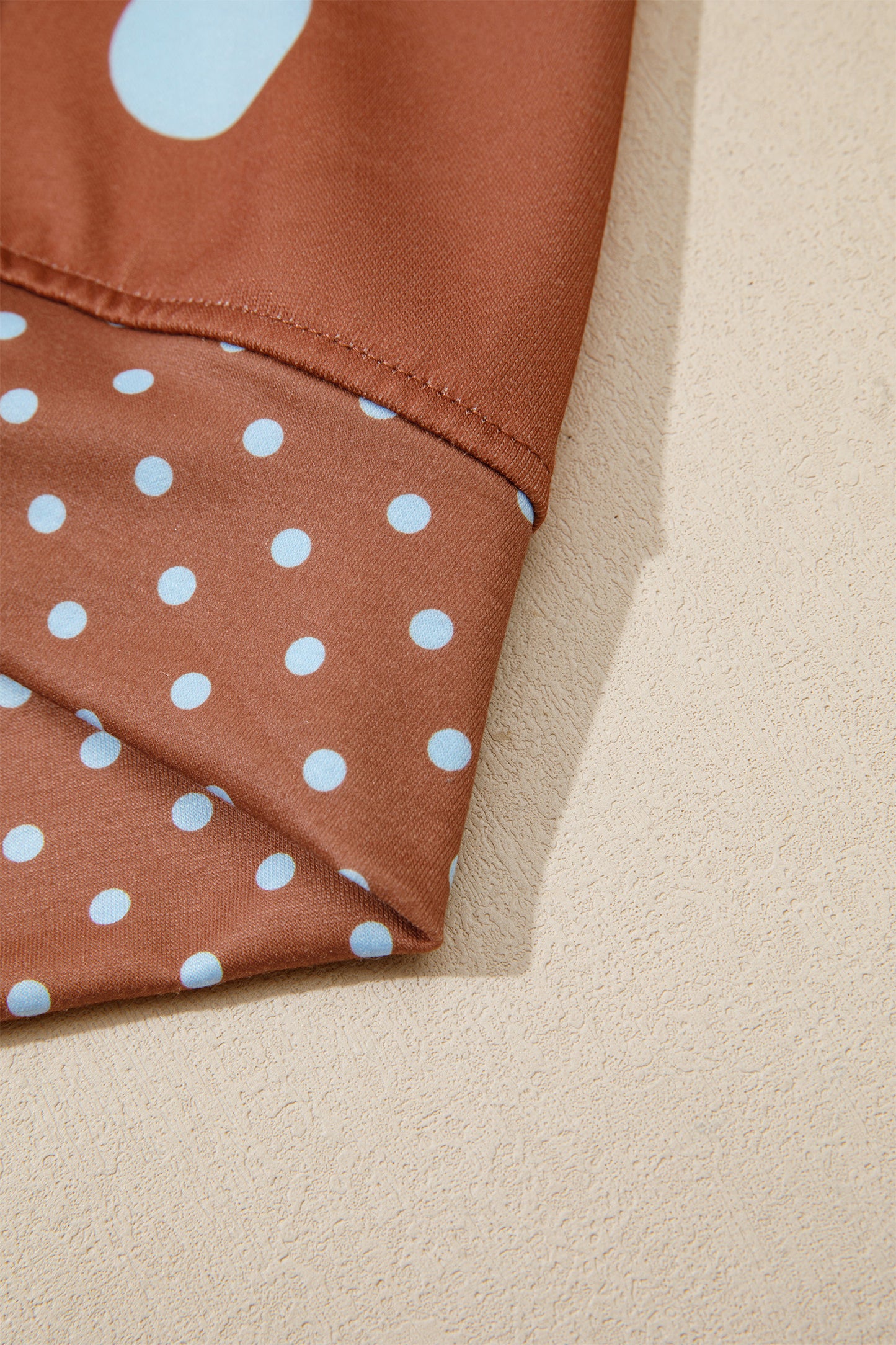 Pink Polka Dot Print Contrast Detail Oversized Tunic Sweatshirt