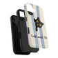Cute Black Cat "Cutie Mode: ON" Tough Phone Case — Protective Striped Phone Cover