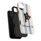 Cute Black Cat "Cutie Mode: ON" Tough Phone Case — Protective Striped Phone Cover