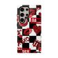 Red Kiss Heart Checkerboard phone case | Danger XOXO dice pattern