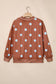 Pink Polka Dot Print Contrast Detail Oversized Tunic Sweatshirt