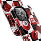 Red Kiss Heart Checkerboard phone case | Danger XOXO dice pattern