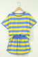 Pink Stripe Dolman Tee Drawstring Skort Athletic 2pcs Set