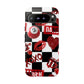 Red Kiss Heart Checkerboard phone case | Danger XOXO dice pattern