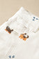White Abstract Dog Print Wide Leg Full-Length Jeans
