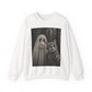 Ghost Selfie Sweatshirt — Cute Cat & Ghost Graphic Crewneck for Halloween