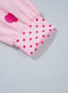 Pink Polka Dot Print Contrast Detail Oversized Tunic Sweatshirt