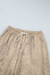 Khaki Leopard Star Print Long Sleeve Loose Casual Two Piece Pants Set