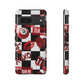 Red Kiss Heart Checkerboard phone case | Danger XOXO dice pattern