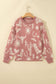Peach Blossom Western Print Drop Shoulder Round Neck Long Sleeve Sweater