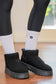 Black Faux Fur Lined Suede Ankle Snow Boots