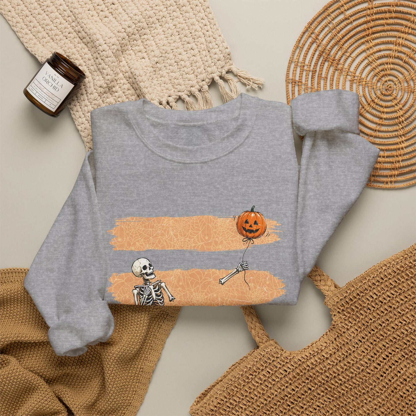 Halloween Skeleton Crewneck Sweatshirt — 'Well, shit...' Graphic
